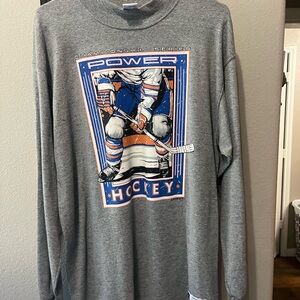 Vintage Power Hockey Graphic long sleeve t shirt